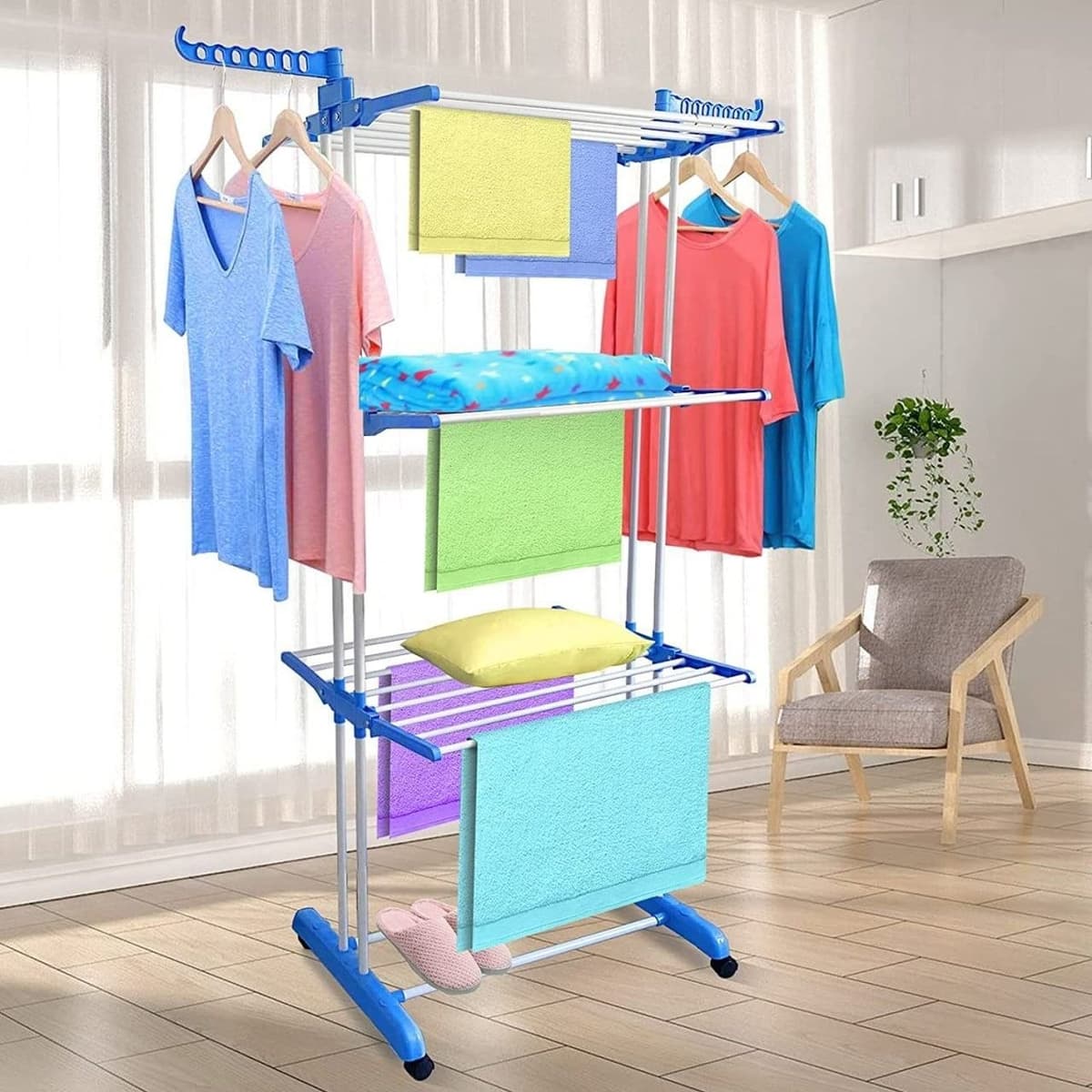 Full Size Heavy Duty 3-Layer Cloth Drying Stand